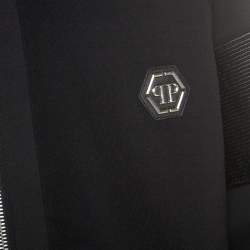 Pre Owned Philipp Plein Black Cotton Biker Detail Hooded Jacket 4XL