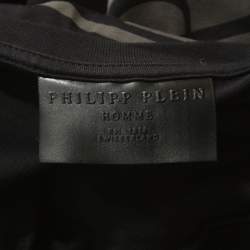 Pre Owned Philipp Plein Black Cotton Embellished Skull Detail T-Shirt 4XL