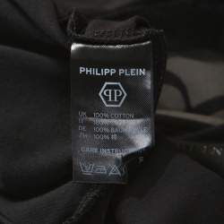 Pre Owned Philipp Plein Black Cotton Embellished Skull Detail T-Shirt 4XL