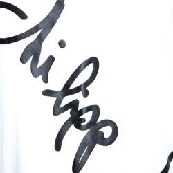 Pre Owned Philipp Plein White Cotton Logo Embossed T-Shirt 4XL