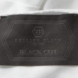 Pre Owned Philipp Plein White Cotton Logo Embossed T-Shirt 4XL