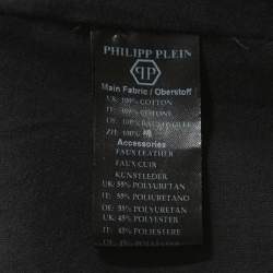 Philipp Plein Black Cotton Skull Embellished Finish Line Hooded Jacket 3XL