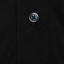 Pre Owned Philipp Plein Black Cotton Skull Detail Double Colors Polo T-Shirt 4XL