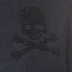 Pre Owned Philipp Plein Black Embellished Cotton Diamond Cut Shirt 4XL