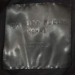 Pre Owned Philipp Plein Black Cotton Printed Crystal Detail Monopoly T-Shirt 4XL