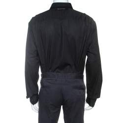 Pre Owned Philipp Plein Black Embellished Cotton Platinum Cut Shirt 5XL