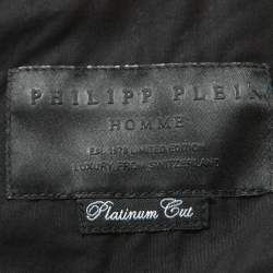 Pre Owned Philipp Plein Black Embellished Cotton Platinum Cut Shirt 5XL