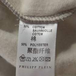 Pre Owned Philipp Plein Grey Jersey Skull Embellished Zip Front Hooded Jacket M