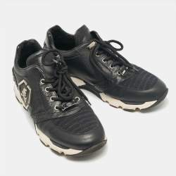 Philipp Plein Black Leather and Python Embossed Lace Up Sneakers Size 43