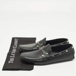 مملوكة مسبقًا حذاء لوفرز فيليب بلين مرصع جلد سافينو أسود مقاس 40