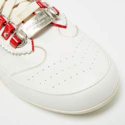 Pre Owned Philipp Plein Size 42 White Leather Lace Up Sneakers