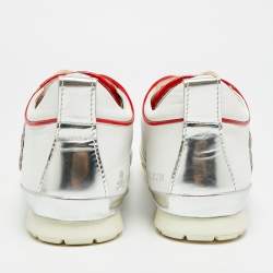 Pre Owned Philipp Plein Size 42 White Leather Lace Up Sneakers