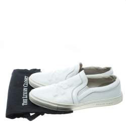 Philipp Plein White Leather Slip On Sneakers Size 44