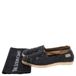 Pre Owned Philipp Plein Black Denim Sandy Skull Espadrilles Size 40