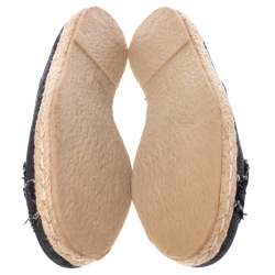 Pre Owned Philipp Plein Black Denim Sandy Skull Espadrilles Size 40