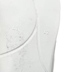 Philipp Plein White Leather Embossed Skull High-Top Sneakers Size 42