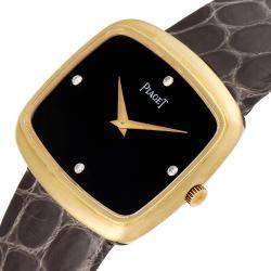 Piaget Black Diamonds 18K Yellow Gold 9751 Men's Wristwatch 29 x 32 MM