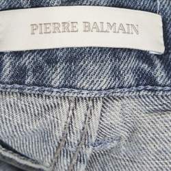 Pre Owned Pierre Balmain Blue Distressed Denim Jeans M Waist 33"