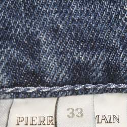 Pre Owned Pierre Balmain Blue Distressed Denim Jeans M Waist 33"