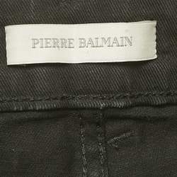 Pre Owned Pierre Balmain Black Washed Denim Panel Detail Jeans M Waist 33"
