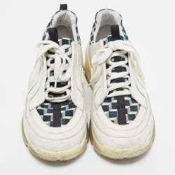 Pierre Hardy Black/White Leather and Canvas Vibe  Sneakers Size 43