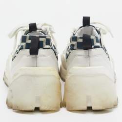 Pierre Hardy Black/White Leather and Canvas Vibe  Sneakers Size 43