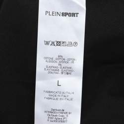 Plein Sport Black/Gold Jersey Logo T-Shirt L