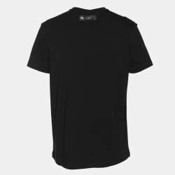 Plein Sport Black/Gold Jersey Logo T-Shirt L