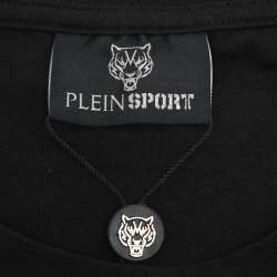 Plein Sport Black/Gold Jersey Logo T-Shirt L