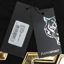 Plein Sport Black/Gold Jersey Logo T-Shirt L