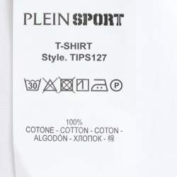 Plein Sport White Jersey Tiger Print T-Shirt M
