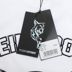 Plein Sport White Jersey Tiger Print T-Shirt M