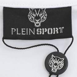 Plein Sport White Jersey Tiger Print T-Shirt M