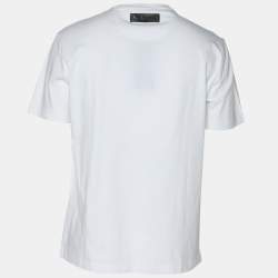 Plein Sport White Jersey Tiger Print T-Shirt M