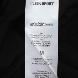 Pre Owned Plein Sport Black/Gold Jersey Logo Print T-Shirt M