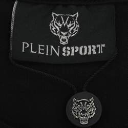 Pre Owned Plein Sport Black/Gold Jersey Logo Print T-Shirt M
