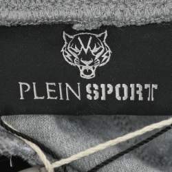 Plein Grey Jersey Logo Print Jogger Pants L
