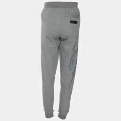 Plein Grey Jersey Logo Print Jogger Pants L