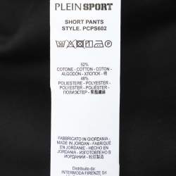 Pre Owned Plein Sport Black/Gold Jersey Logo Print Shorts XL