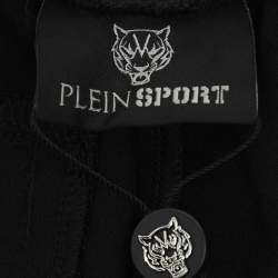 Pre Owned Plein Sport Black/Gold Jersey Logo Print Shorts XL