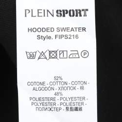 Plein Sport Black/Gold Jersey Logo Print Hooded Sweatshirt M