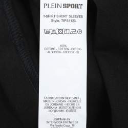 Pre Owned Plein Sport Black Jersey Logo Print T-Shirt L