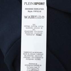 Plein Sport Navy Blue Jersey Tiger Print Hoodie L