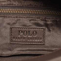 Pre Owned Polo Ralph Lauren Dark Brown Leather Toiletry Bag