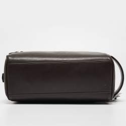 Pre Owned Polo Ralph Lauren Dark Brown Leather Toiletry Bag
