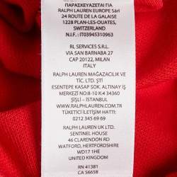 Pre Owned Polo Ralph Lauren Red Embroidered Cotton Pique Classic Fit Polo T-Shirt M