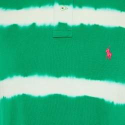 Polo Ralph Lauren Green Tie-Dye Cotton Custom Fit Polo T-Shirt M