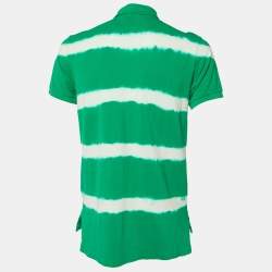 Polo Ralph Lauren Green Tie-Dye Cotton Custom Fit Polo T-Shirt M