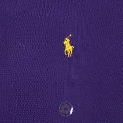 Pre Owned Polo Ralph Lauren Chalet Purple Cotton Long Sleeve Polo T-Shirt XL