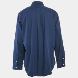 Pre Owned Polo Ralph Lauren Navy Blue Cotton Custom Fit Shirt XXL